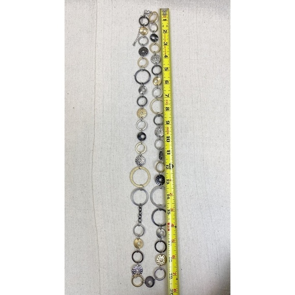 Lia Sophia Improv Mixed Metal Open Linked Circle Shaped Necklace - Picture 8 of 8